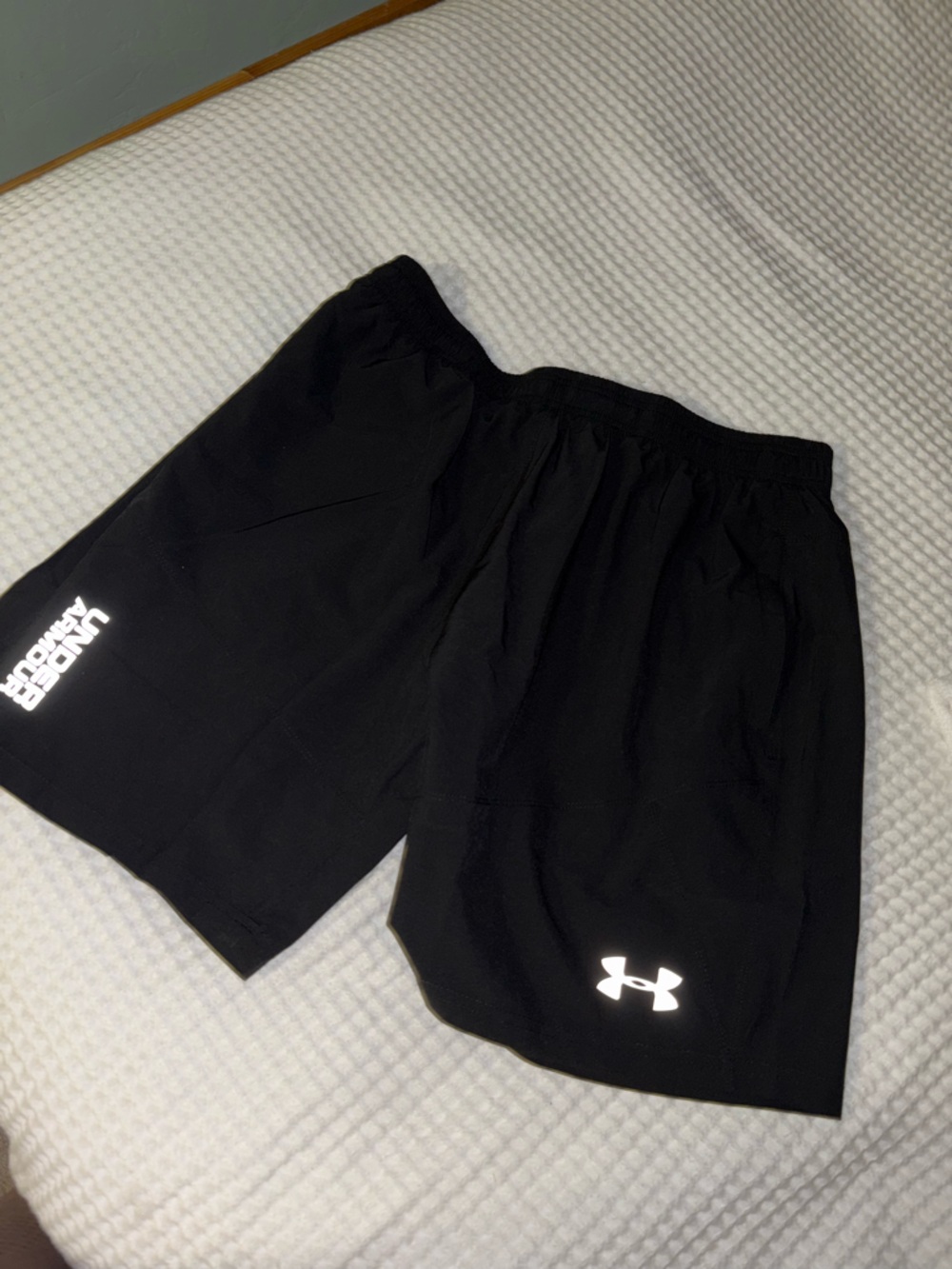 Under Armour Men’s Black Reflective Logo Athletic Shorts